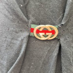 Gucci black top/blouse used with long sleeves and signature GG logo