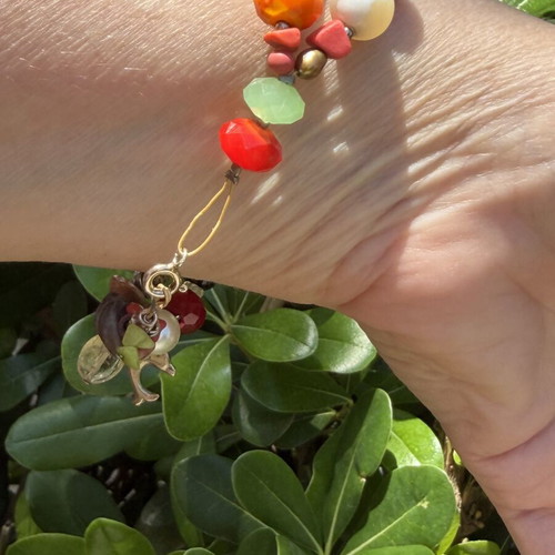 Bracelet with silver elements and semiprecious stones like new
