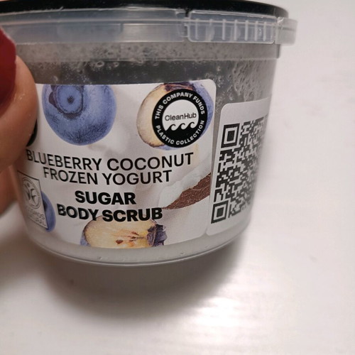 Organic Shop Sugar Body Scrub new with blueberry coconut frozen yogurt scent