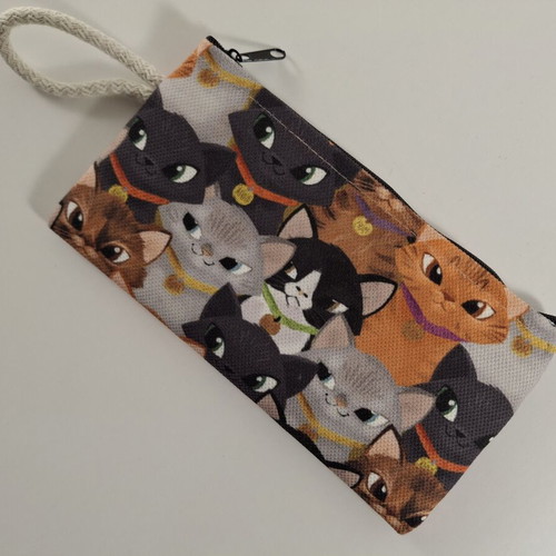 Handmade wallet with cat design, multicolor, new