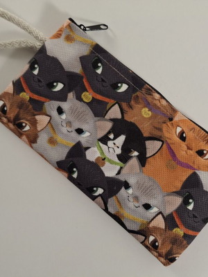 Handmade wallet with cat design, multicolor, new