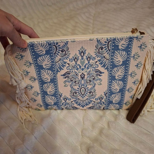 Aguablue vintage handbag new, white and blue