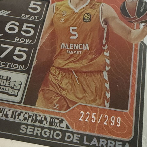 Sergio De Larrea 2025-26 Contenders EuroLeague Play-In Ticket new, limited to 299
