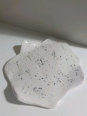 Clay jewelry tray new, handmade with acrylic paint