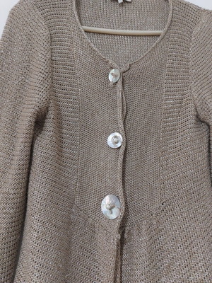 Knit cardigan Mia size M like new, gold beige
