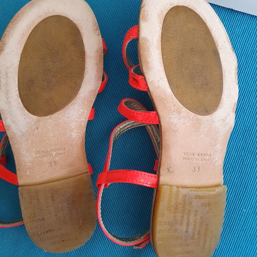 Dsquared2 sandals for girls size 33 used, orange and gold leather