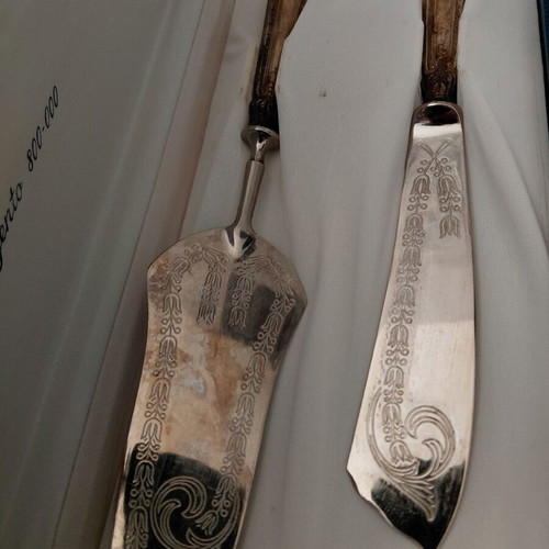 Vintage silver cake serving set like new