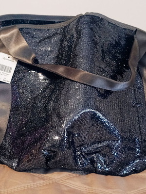 Accessorize shoulder bag new, grey silver with glitter