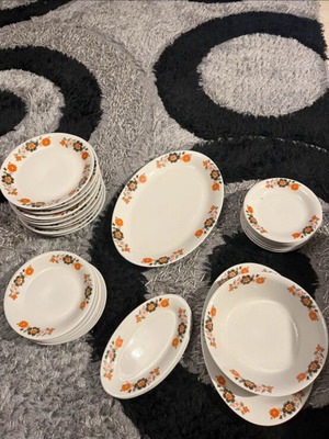 Royal Stafford England vintage porcelain serving set with floral design, 30 pieces
