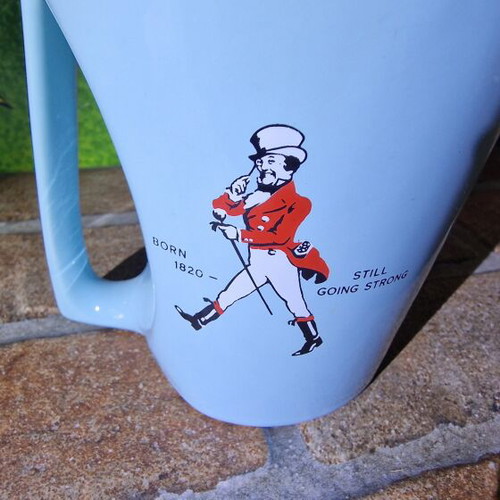 Johnnie Walker Whisky Jug vintage used, blue color