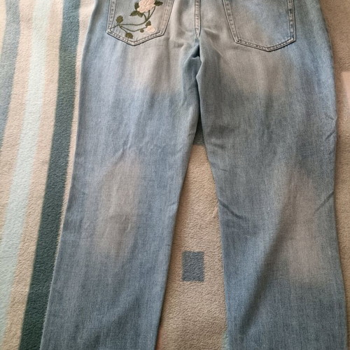 Women's jeans used with floral design, size 42, blue
