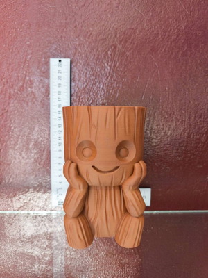 3D Groot planter, brown, 16 cm