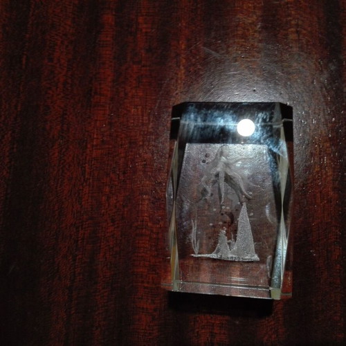 Glass decorative item used with 3D octopus design
