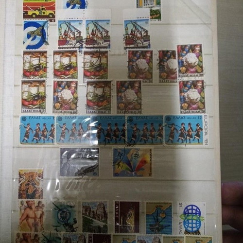 Leuchtturm A4 stamp album used with 1500 Greek stamps