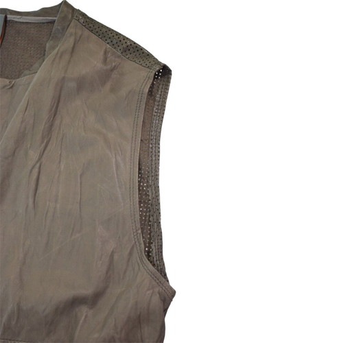 WLG by Giorgio Brato leather perforated vest taupe grey IT 42