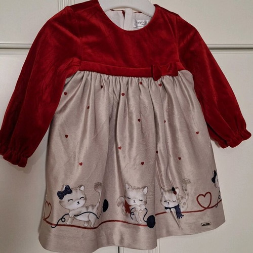 Mayoral velour dress for baby girl 6-9 months like new