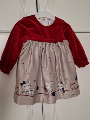 Mayoral velour dress for baby girl 6-9 months like new