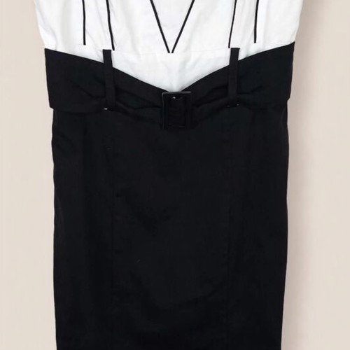 Cocktail black and white dress, L/XL