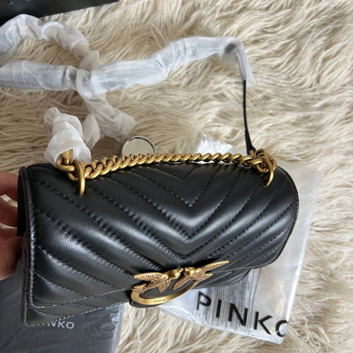 Pinko shoulder bag new, black with gold details