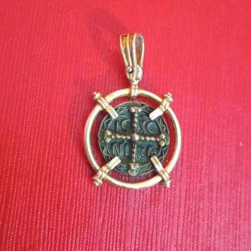 Silver pendant amulet 925 used, gold plated