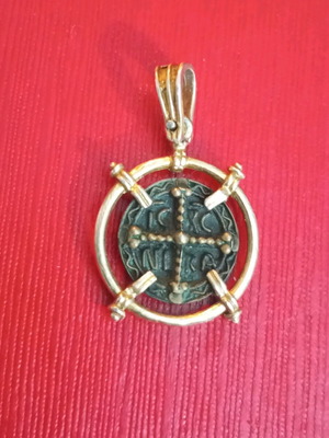 Silver pendant amulet 925 used, gold plated