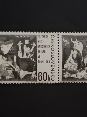 Czechoslovakia 1966 Guernica Picasso Stamp Duo like new
