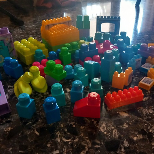 Mega Bloks First Builders colorful building blocks used