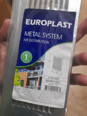 Περσίδα εξαερισμού γαλβανιζέ με πλέγμα προστασίας Europlast MR4010Zn καινούργιο