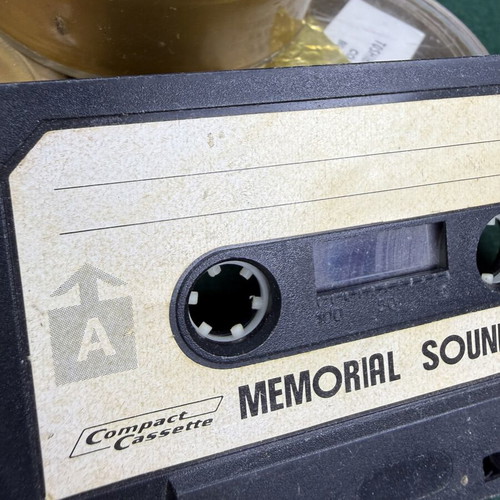 Vintage Decon typewriter ribbon boxes and Memorial Sound cassette used