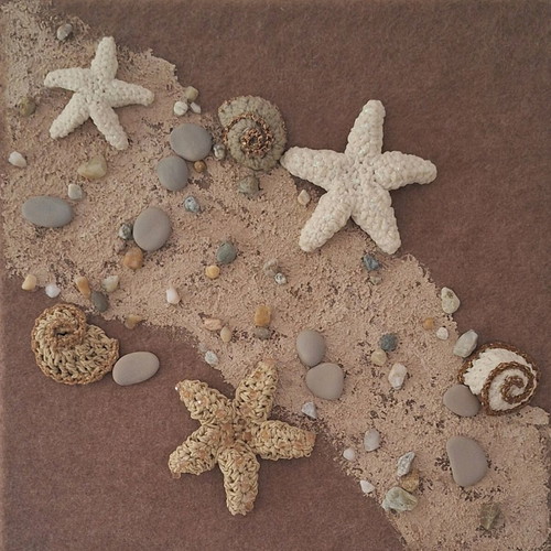 Relief painting new with acrylics and natural elements