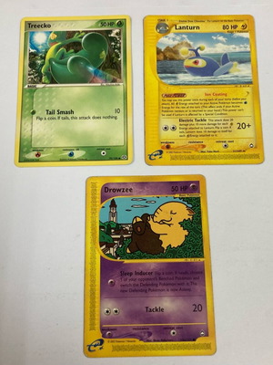 Pokémon cards Drowzee, Treecko & Lanturn used, pack of 3