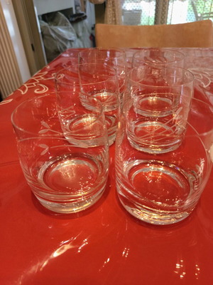 Set of 6 vintage crystal whiskey glasses like new, heavy Bohemia glass
