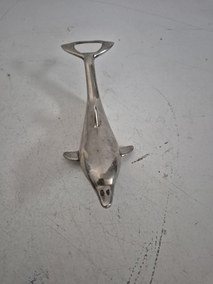 Vintage επάργυρο ανοιχτήρι μπουκαλιών σε σχήμα δελφινιού