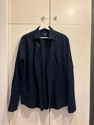 Manetti men's shirt size M like new, dark blue cotton comfort fit
