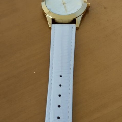 Helena Vera Elegant Women's Quartz Watch, White Leather Strap