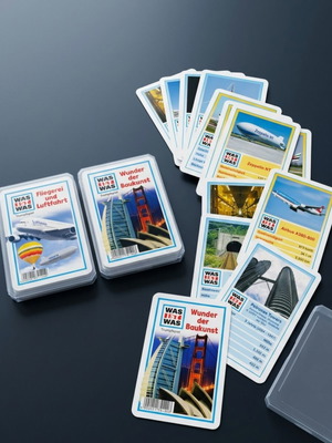 WAS IST WAS Collectible Card Game Set like new, Aviation & Architecture
