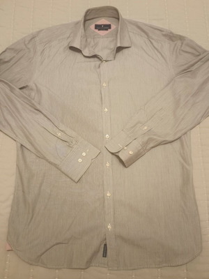 Πουκάμισο navy & green με μπλε ρίγες (Medium Fit Line)