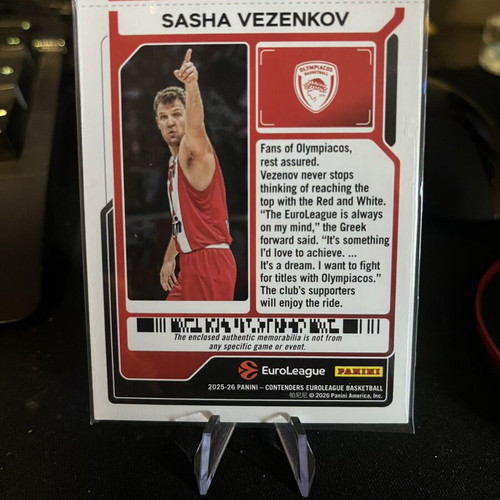 Euroleague 2025/26 Contenders Sasha Vezenkov Dua Patch New