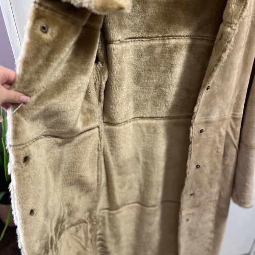 Naf Naf leather mouton coat used, size S, beige