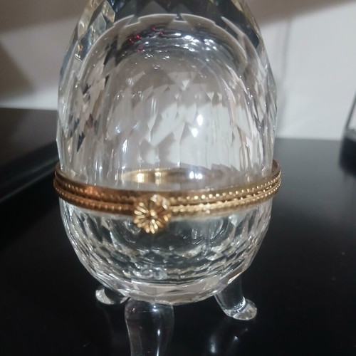 Crystal egg new decorative and caviar serving 10×6 cm