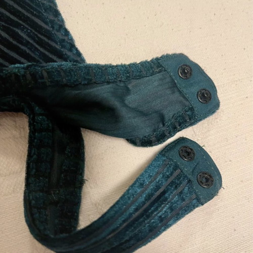 Velvet bodysuit in cypress green, like new, size S/M