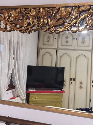 Handcrafted carved wooden mirror, 1m x 1.5m