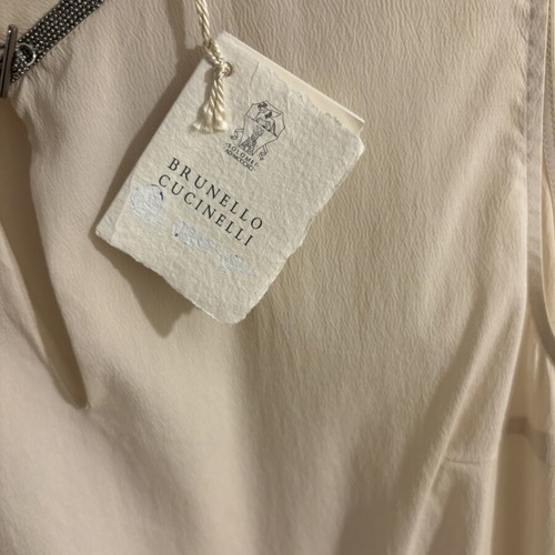 Brunello Cucinelli silk top new, size M, white