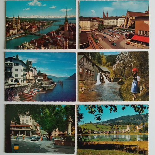 PACKAGE WITH 80 VINTAGE POSTCARDS FROM SWITZERLAND