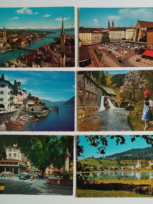 PACKAGE WITH 80 VINTAGE POSTCARDS FROM SWITZERLAND