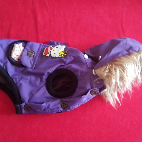 Dog jacket new, size 30cm with removable hood