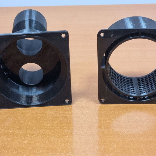 Intake and exhaust funnels for miners with 120mm fans new