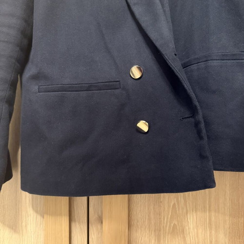 Zara Navy Blue Blazer like new, size M/L, boxy fit with gold buttons