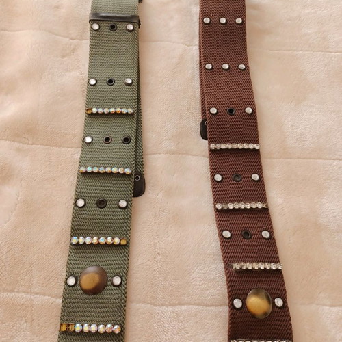 Vintage belts used, two-tone, set of 2