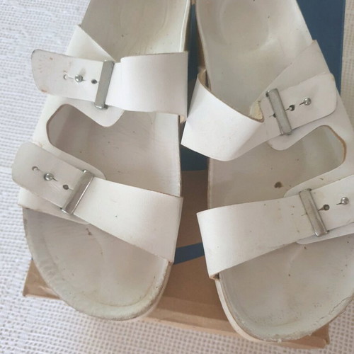 Platform slippers used, size 37, white color